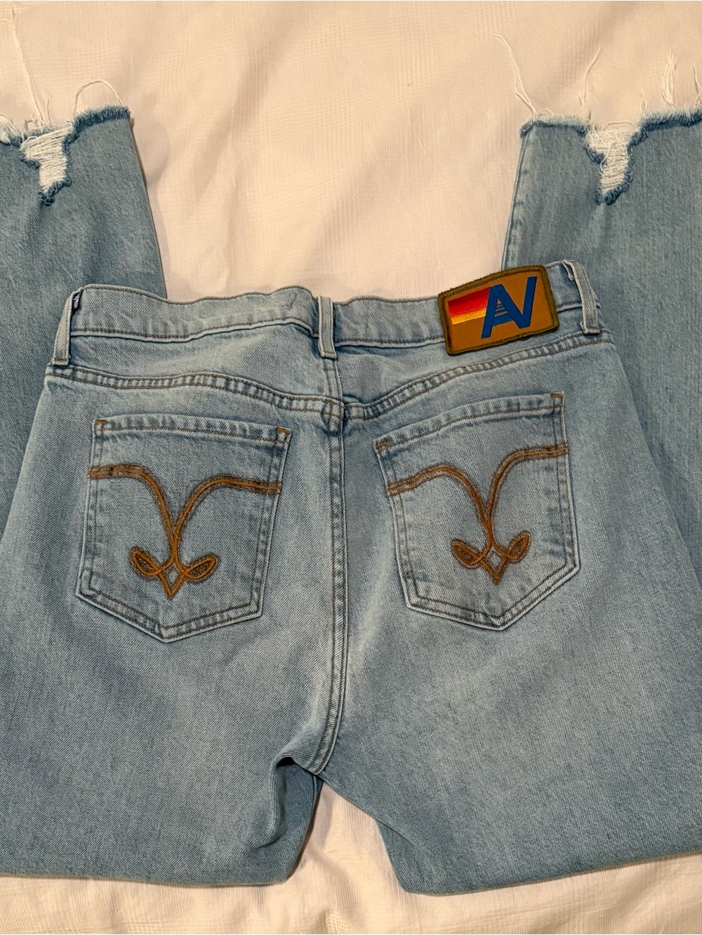 Aviator Nation Light Blue Straight Leg Jeans - Picture 7 of 7
